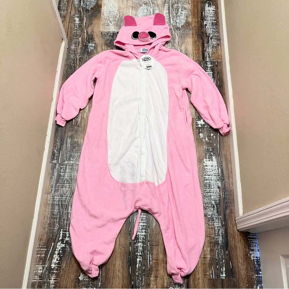 Oversized Critter Costume Onesie Fleece Pink Pink NWT
